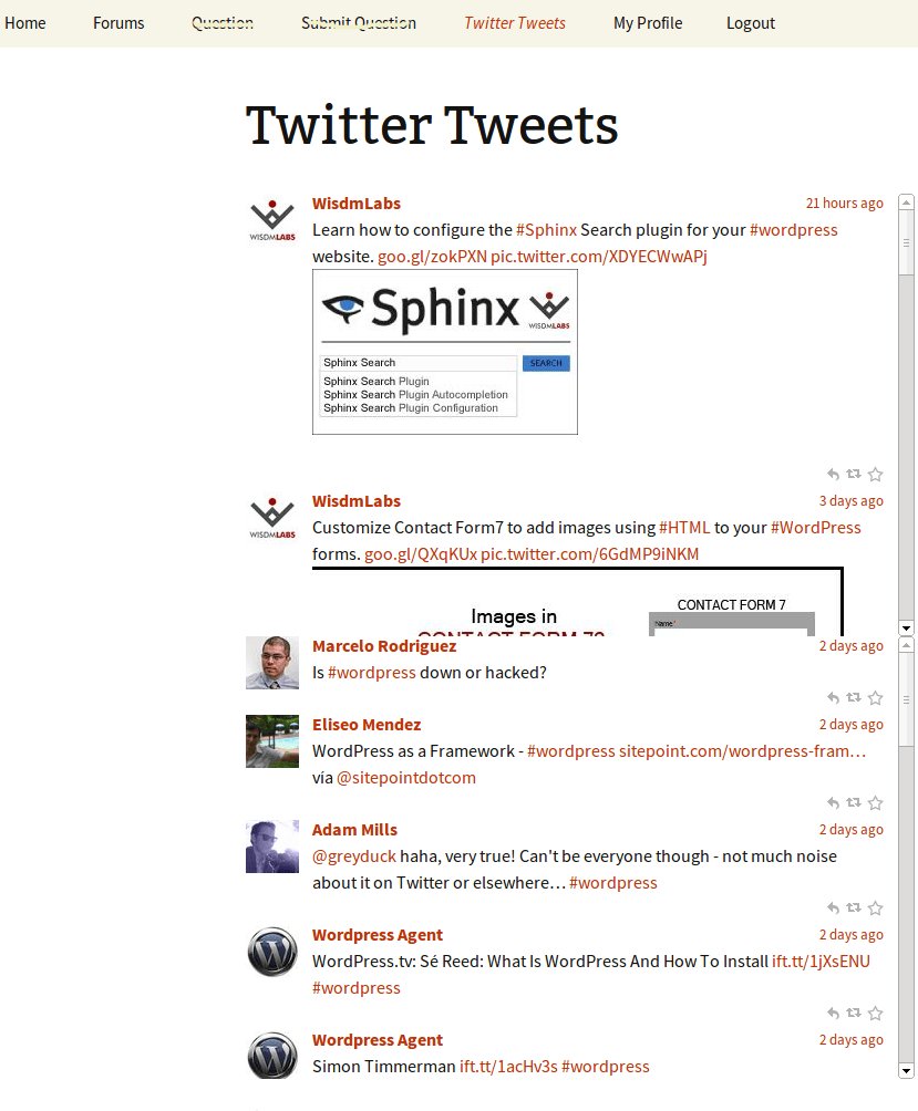 7 How the tweets look on a Page