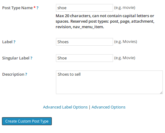 CustomPostTypeUI Custom Post Type UI