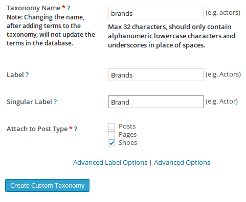 Custom Taxonomy UI