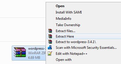 Extract WordPress Files