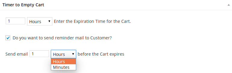 Screenshot 3 Timer to Empty WooCommerce Cart - Email