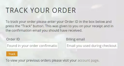 Tracking order