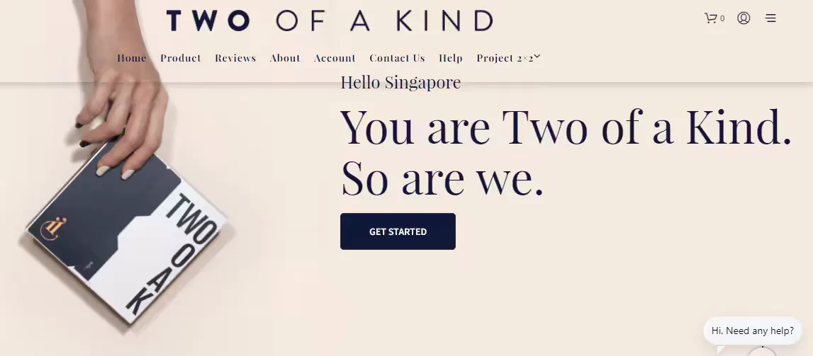 Twooak homepage