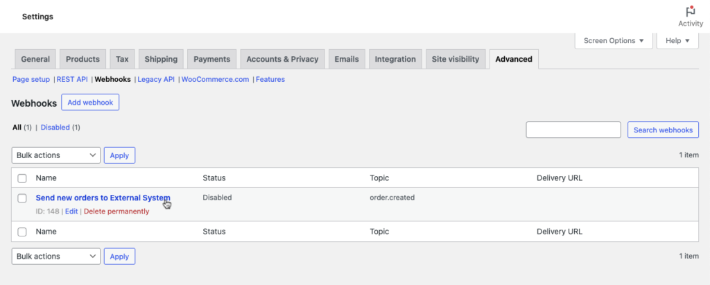 woocommerce settings webhook options 1 woocommerce settings webhook options 1