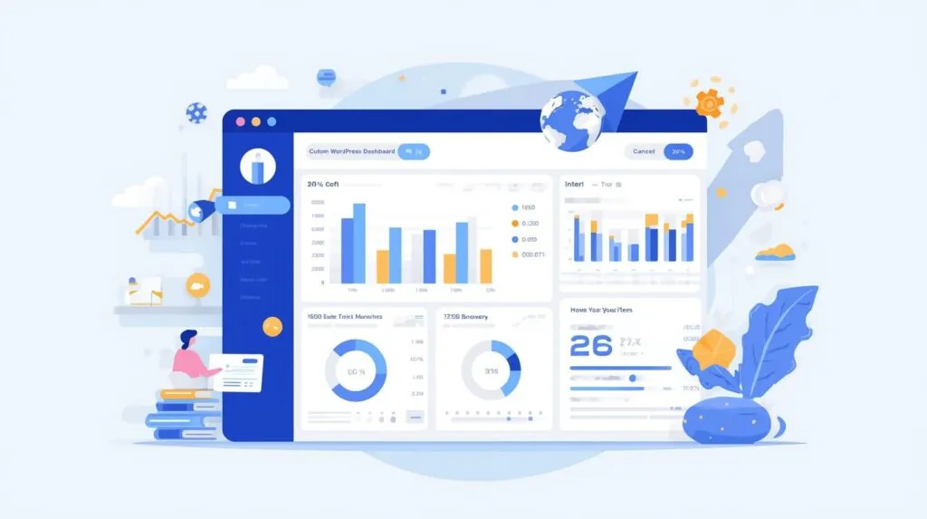 create an illustration for custom dashboards on wordpress site create an illustration for custom dashboards on wordpress site