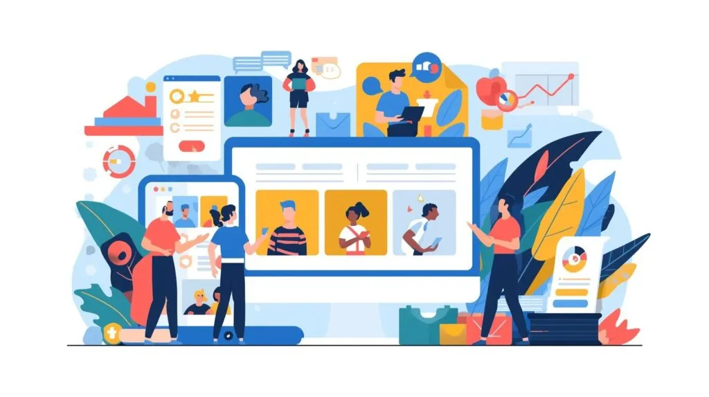 create an illustration for personalisation of site. Show various features create an illustration for personalisation of site. Show various features